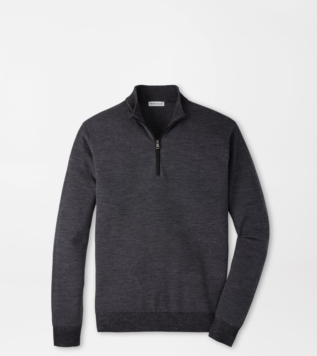 Peter Millar Blair Birdseye Quarter-Zip Sweater: Charcoal