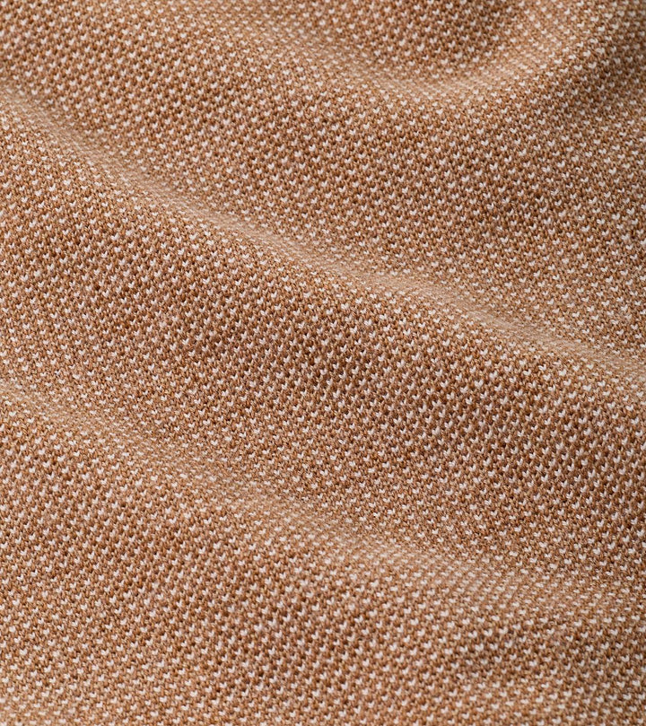 Peter Millar Blair Birdseye Quarter-Zip Sweater: Dark Amber