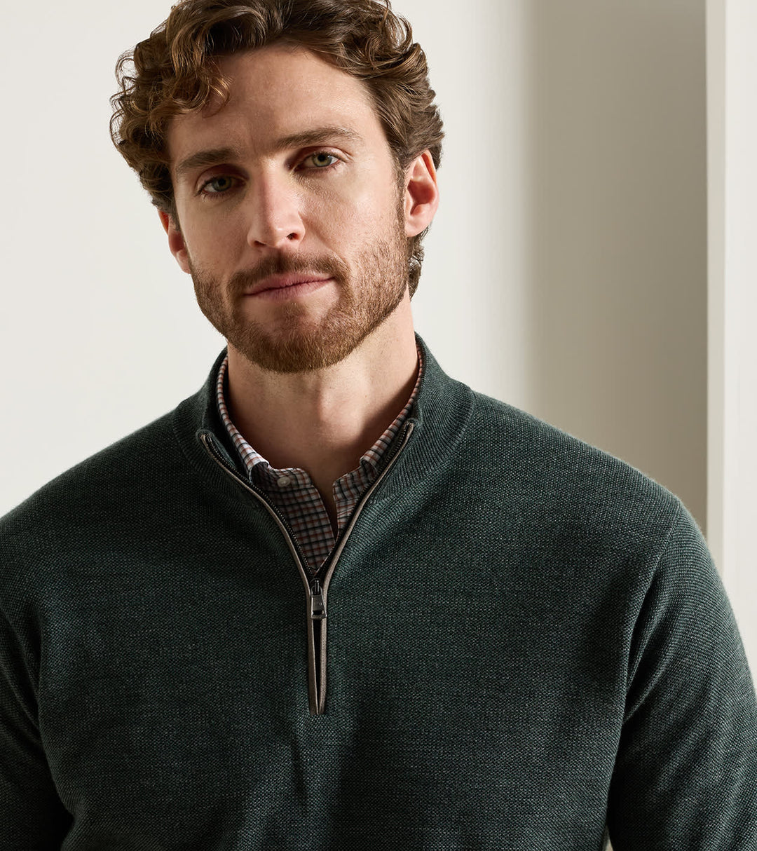 Peter Millar Blair Birdseye Quarter-Zip Sweater: Pine Brook