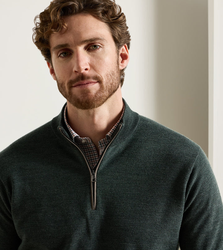 Peter Millar Blair Birdseye Quarter-Zip Sweater: Pine Brook