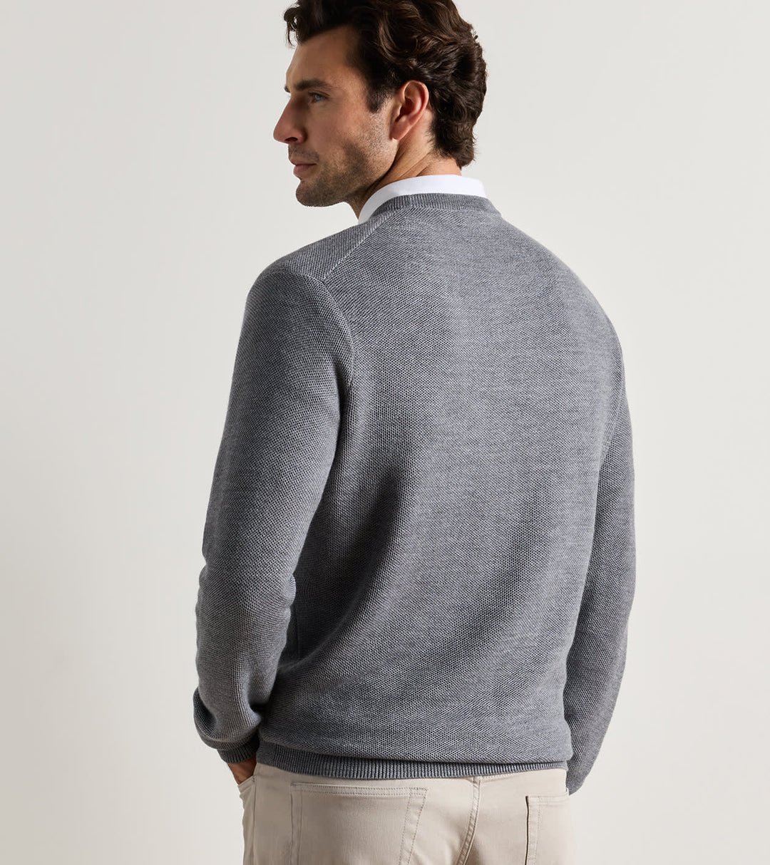 Peter Millar Autumn Crest Honeycomb Crewneck Sweater: Oslo Grey
