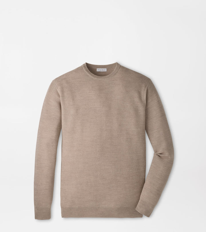 Peter Millar Autumn Crest Honeycomb Crewneck Sweater: Stone