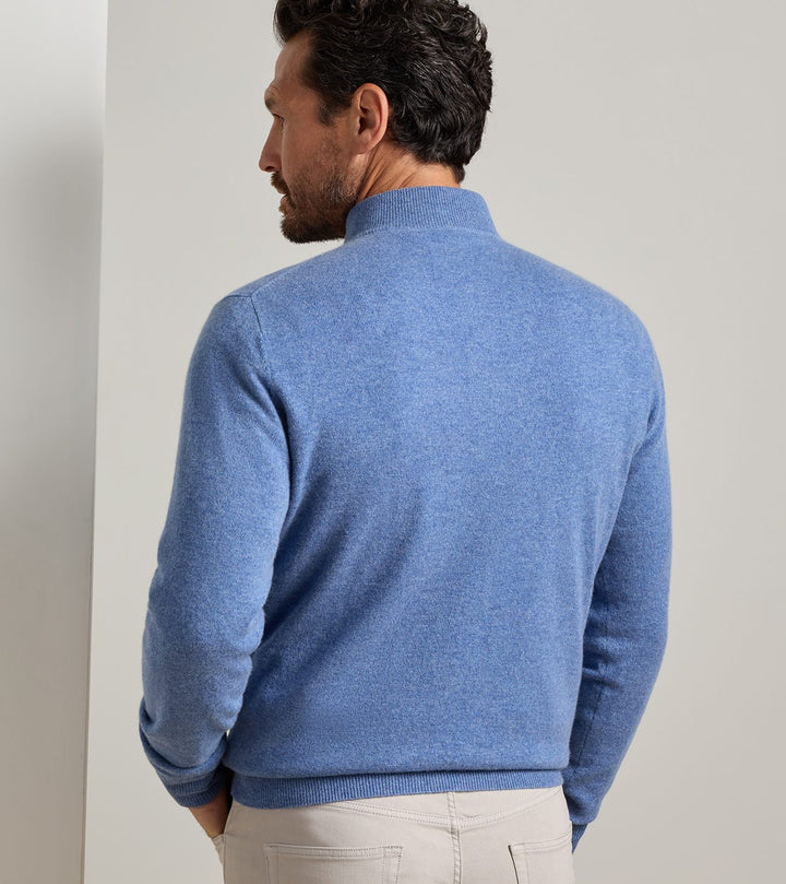 Peter Millar 25th Anniversary Cashmere Quarter-Zip Sweater: Astral Blue