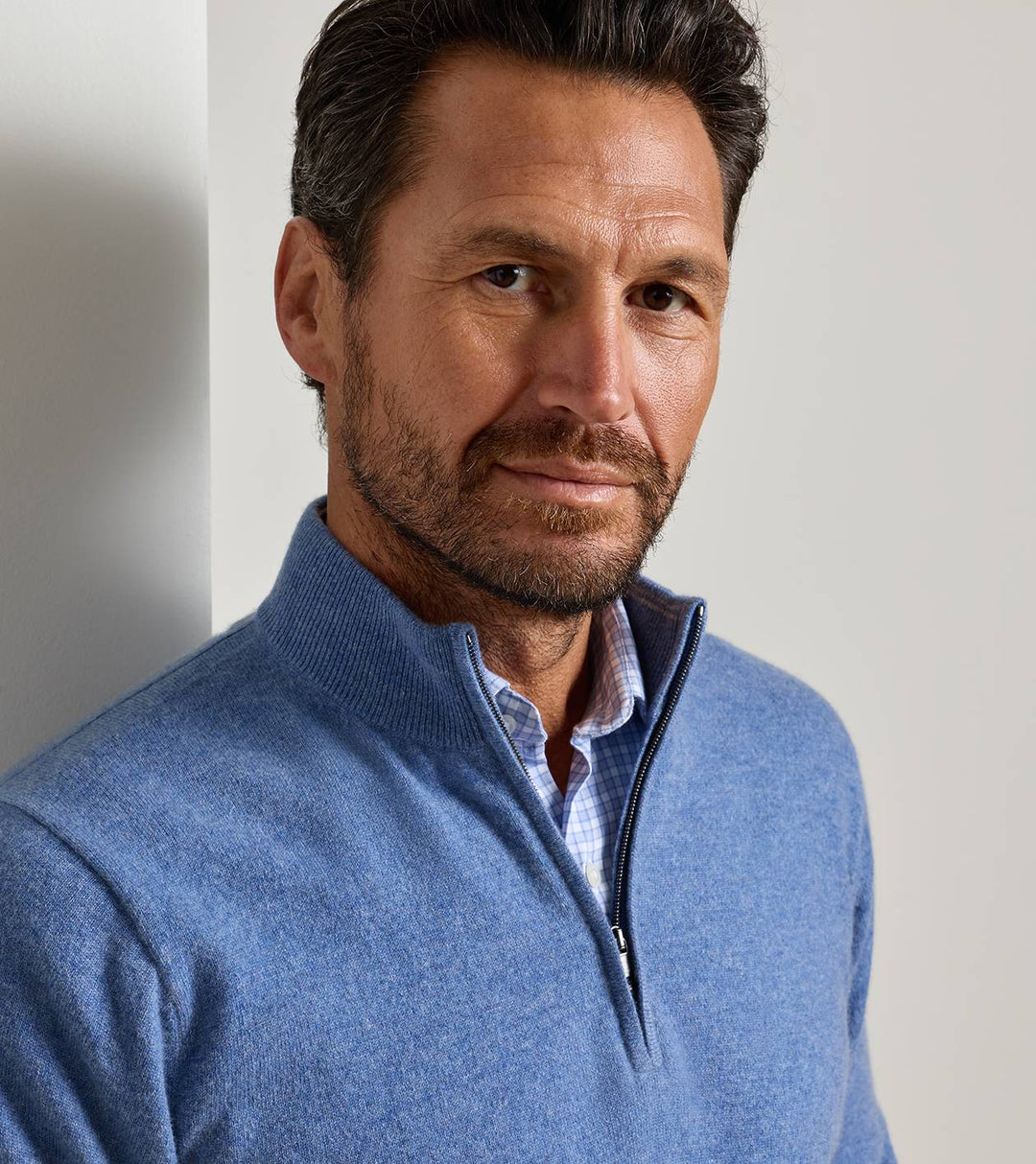 Peter Millar 25th Anniversary Cashmere Quarter-Zip Sweater: Astral Blue