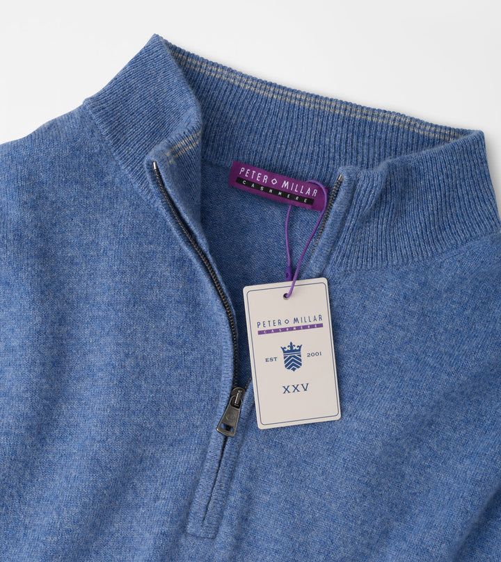 Peter Millar 25th Anniversary Cashmere Quarter-Zip Sweater: Astral Blue
