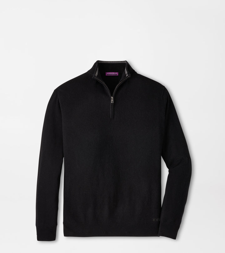 Peter Millar 25th Anniversary Cashmere Quarter-Zip Sweater: Black