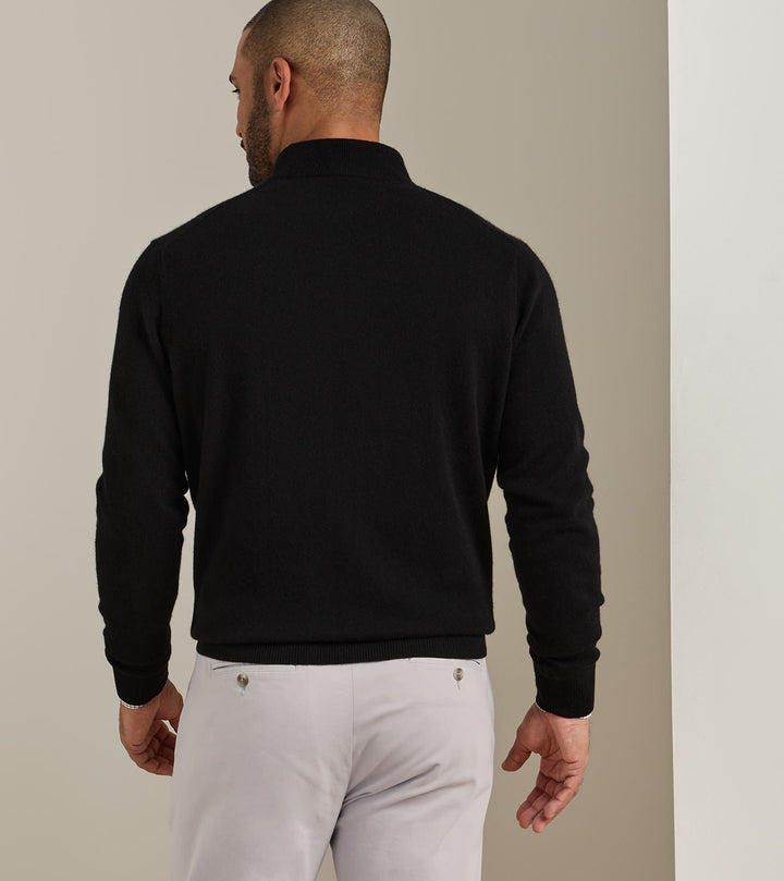 Peter Millar 25th Anniversary Cashmere Quarter-Zip Sweater: Black