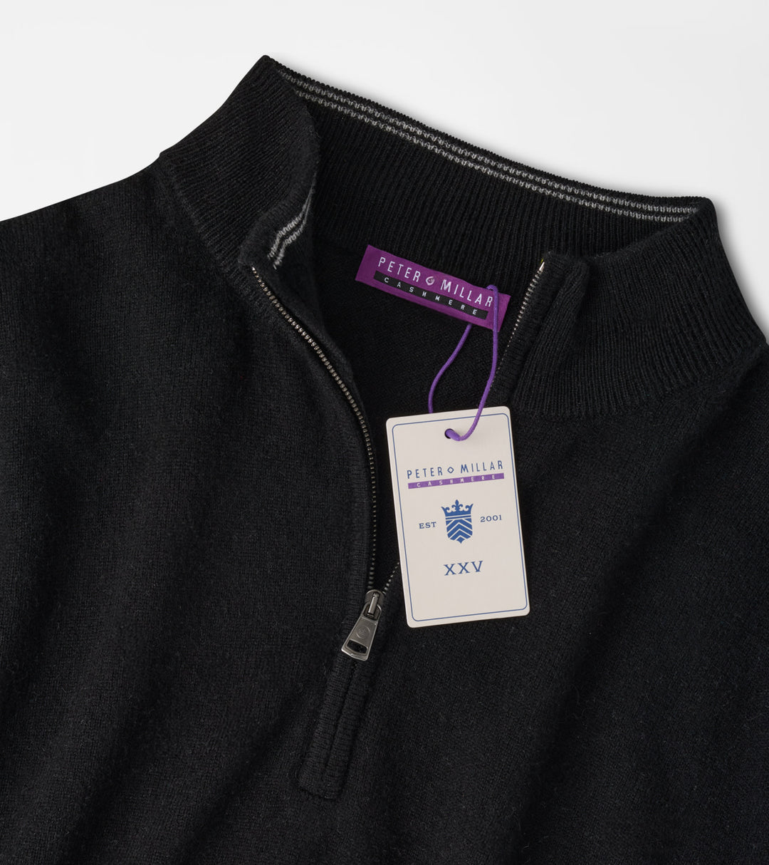 Peter Millar 25th Anniversary Cashmere Quarter-Zip Sweater: Black