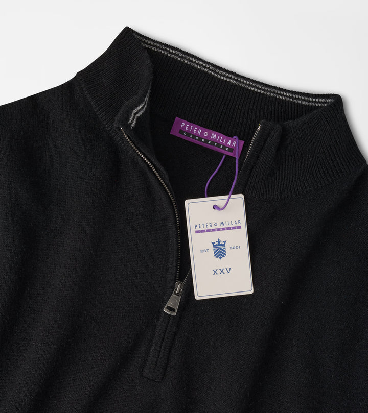 Peter Millar 25th Anniversary Cashmere Quarter-Zip Sweater: Black