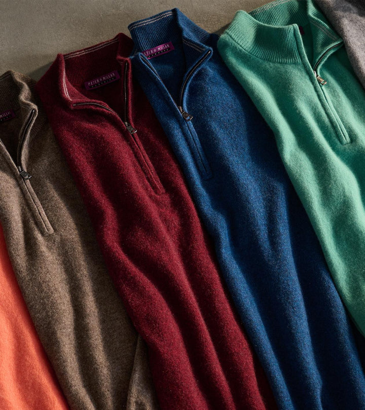 Peter Millar 25th Anniversary Cashmere Quarter-Zip Sweater: Bordeaux