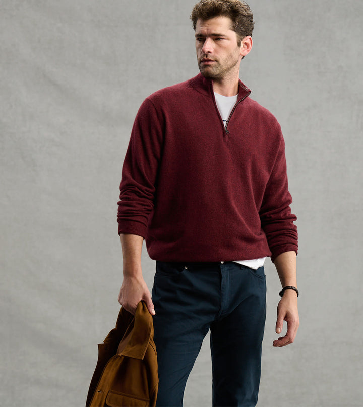 Peter Millar 25th Anniversary Cashmere Quarter-Zip Sweater: Bordeaux