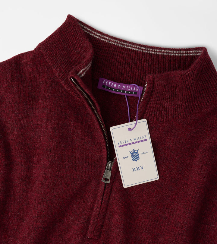 Peter Millar 25th Anniversary Cashmere Quarter-Zip Sweater: Bordeaux