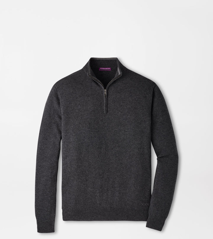 Peter Millar 25th Anniversary Cashmere Quarter-Zip Sweater: Charcoal