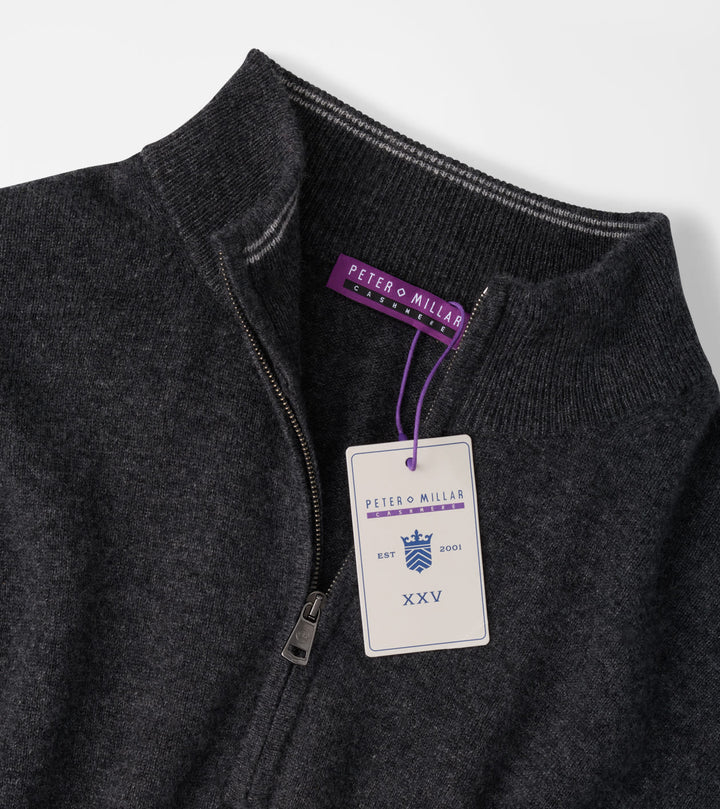 Peter Millar 25th Anniversary Cashmere Quarter-Zip Sweater: Charcoal