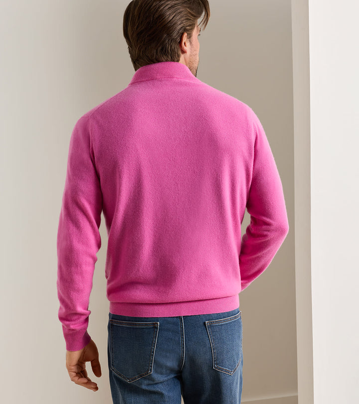 Peter Millar 25th Anniversary Cashmere Quarter-Zip Sweater: Fuchsia