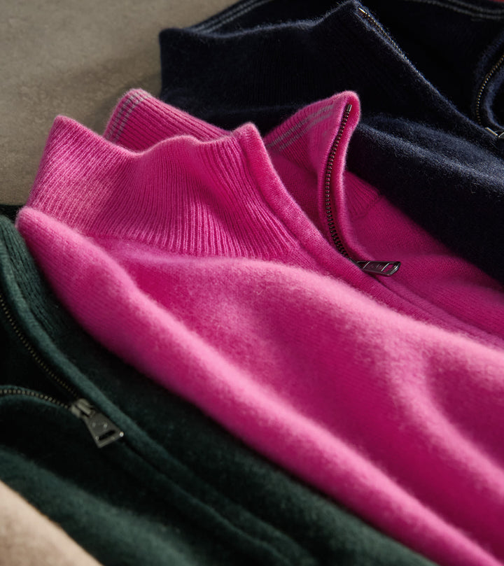 Peter Millar 25th Anniversary Cashmere Quarter-Zip Sweater: Fuchsia