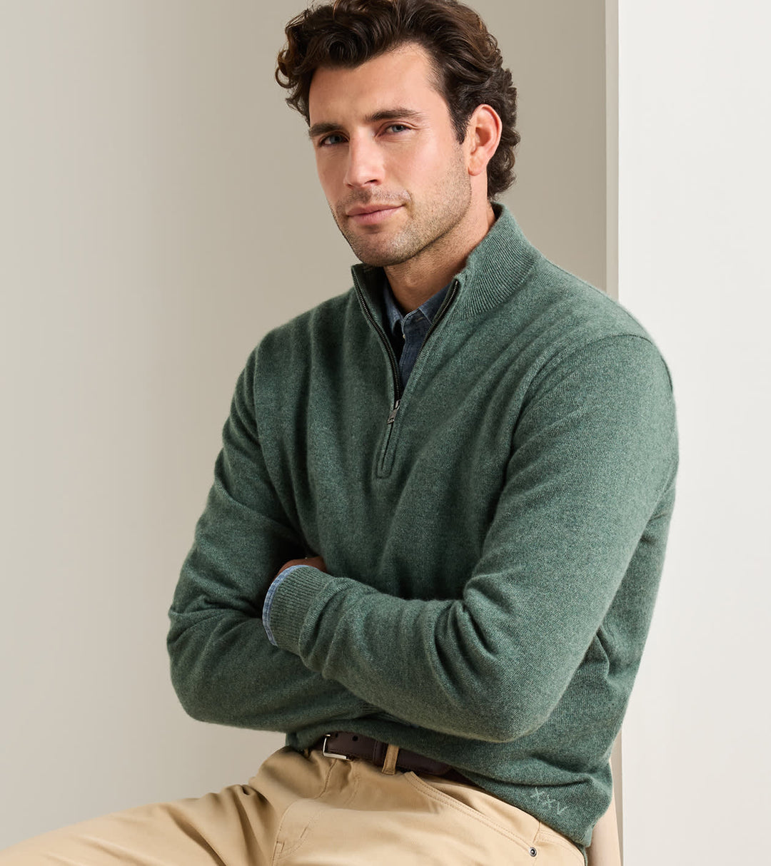 Peter Millar 25th Anniversary Cashmere Quarter-Zip Sweater: Ivy