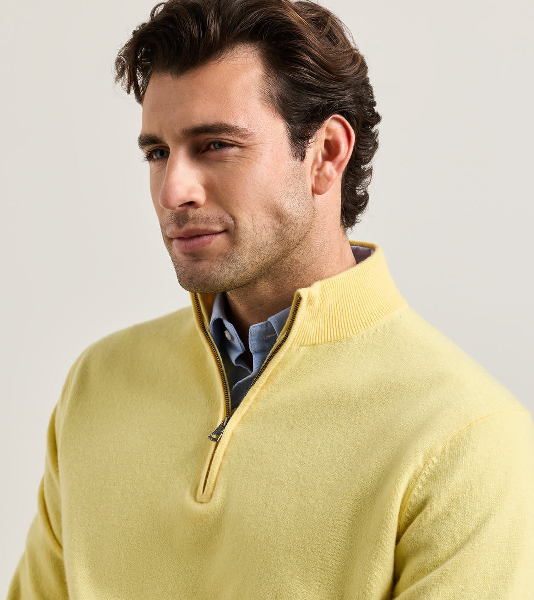 Peter Millar 25th Anniversary Cashmere Quarter-Zip Sweater: Maize