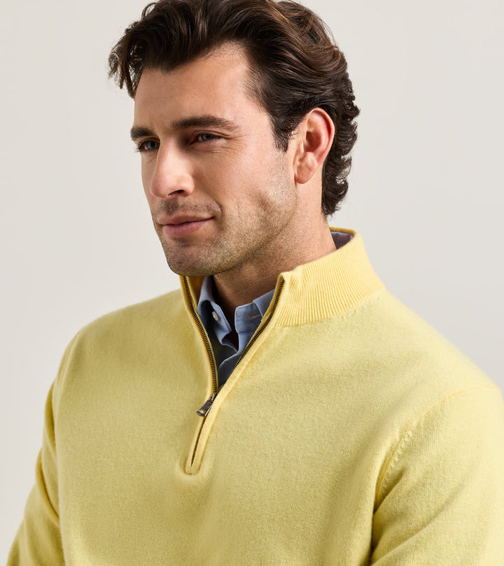 Peter Millar 25th Anniversary Cashmere Quarter-Zip Sweater: Maize