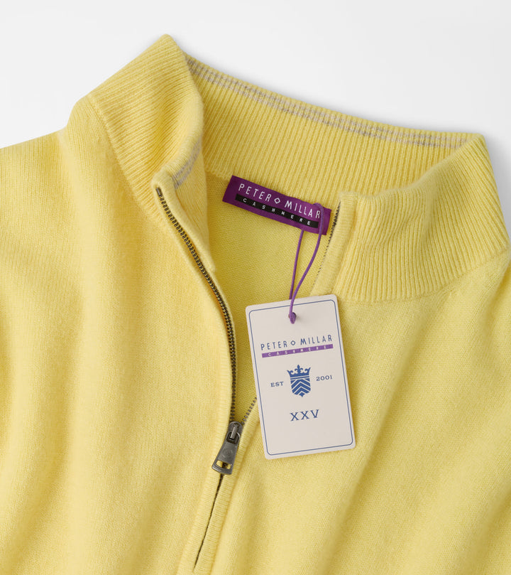 Peter Millar 25th Anniversary Cashmere Quarter-Zip Sweater: Maize