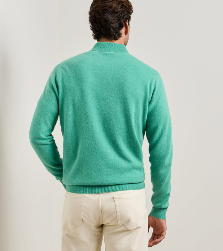 Peter Millar 25th Anniversary Cashmere Quarter-Zip Sweater: Mint