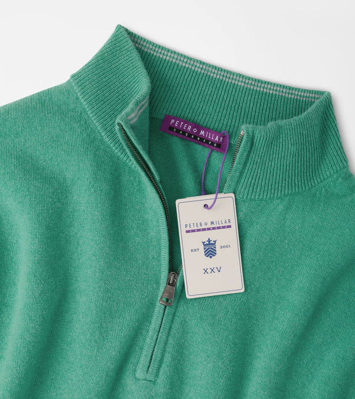 Peter Millar 25th Anniversary Cashmere Quarter-Zip Sweater: Mint