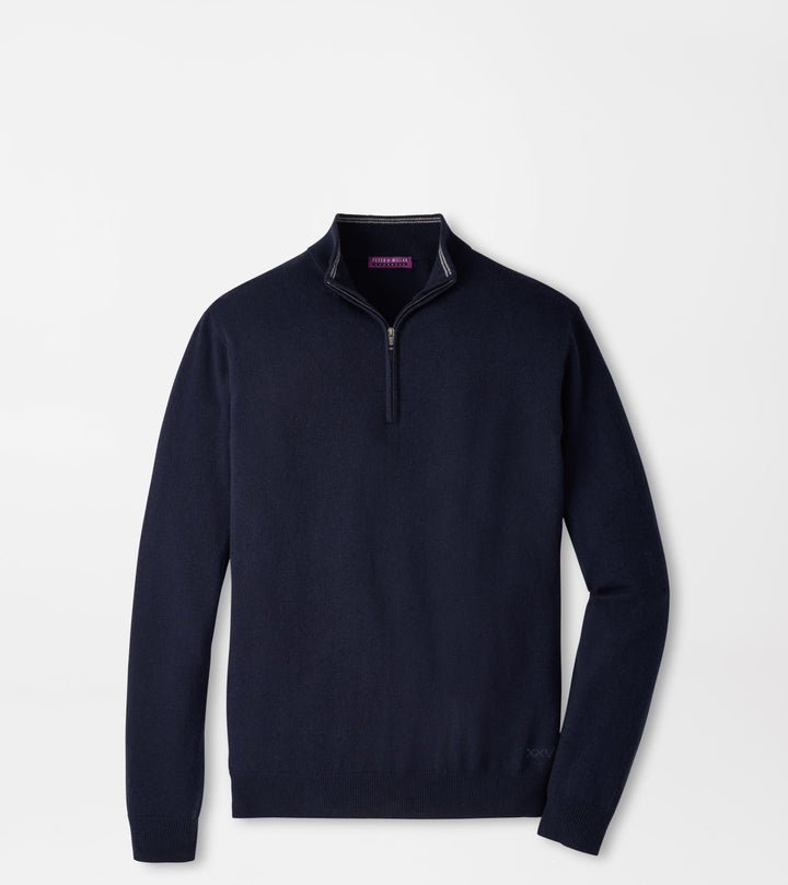 Peter Millar 25th Anniversary Cashmere Quarter-Zip Sweater: Navy