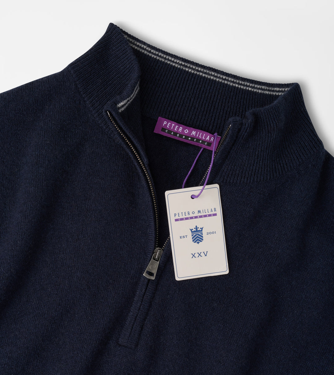 Peter Millar 25th Anniversary Cashmere Quarter-Zip Sweater: Navy