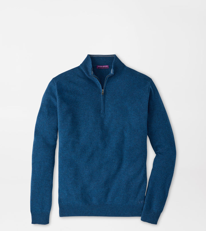Peter Millar 25th Anniversary Cashmere Quarter-Zip Sweater: Ocean Blue