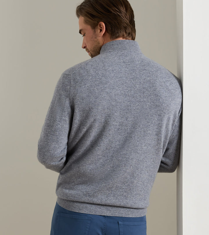 Peter Millar 25th Anniversary Cashmere Quarter-Zip Sweater: Oslo Grey