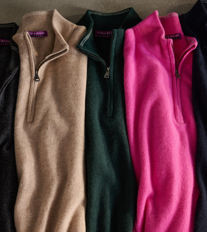 Peter Millar 25th Anniversary Cashmere Quarter-Zip Sweater: Pine Brook