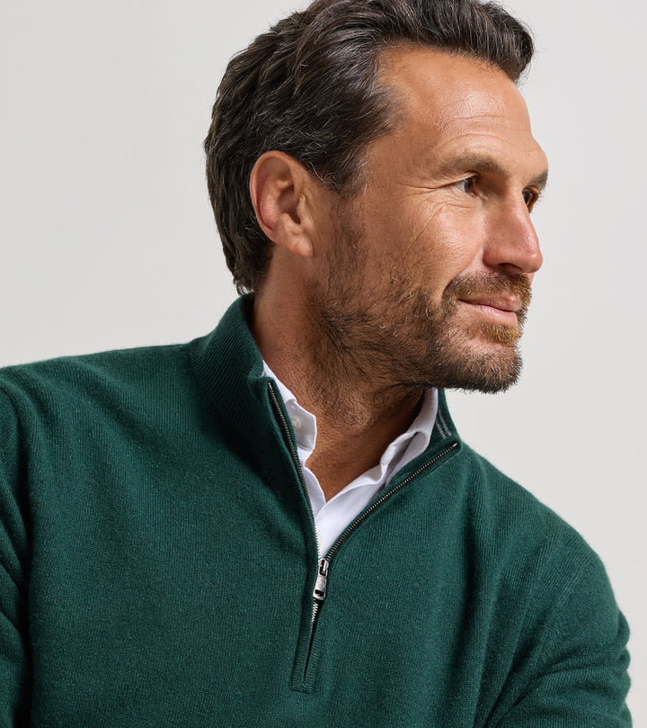 Peter Millar 25th Anniversary Cashmere Quarter-Zip Sweater: Pine Brook