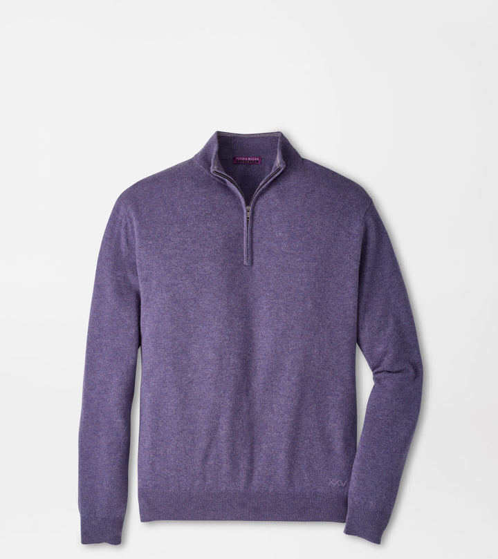 Peter Millar 25th Anniversary Cashmere Quarter-Zip Sweater: Purple Fig