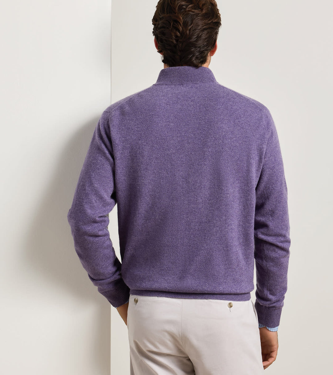 Peter Millar 25th Anniversary Cashmere Quarter-Zip Sweater: Purple Fig