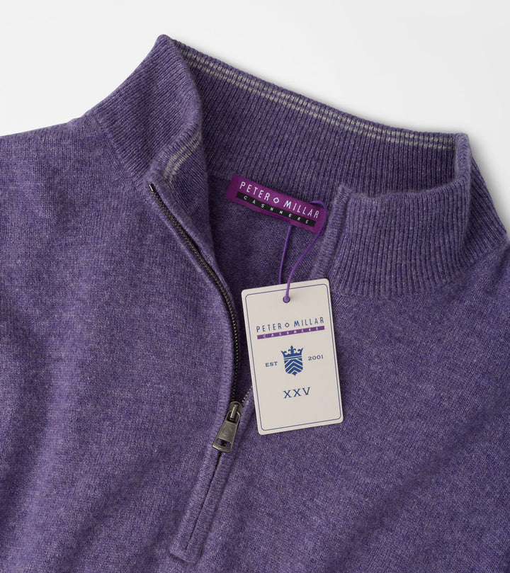 Peter Millar 25th Anniversary Cashmere Quarter-Zip Sweater: Purple Fig