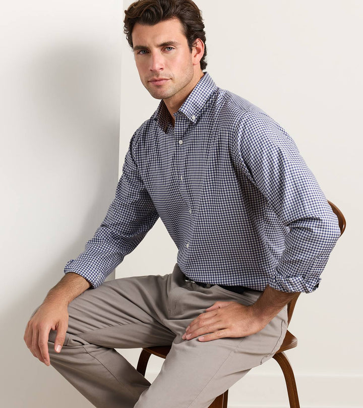 Peter Millar Liam Crown Soft Twill Sport Shirt: Navy