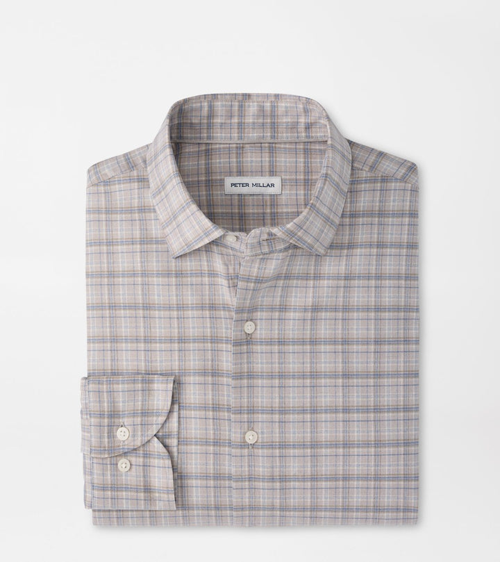 Peter Millar Griffin Crown Soft Twill Sport Shirt: Battleship Grey