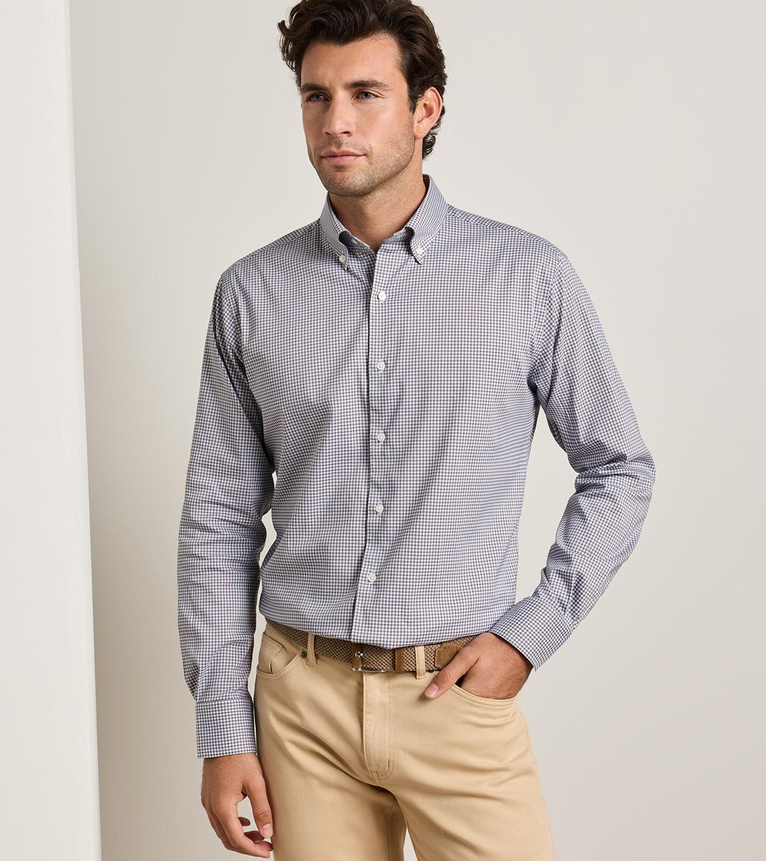 Peter Millar Gregory Crown Lite Cotton-Stretch Sport Shirt: Sawgrass