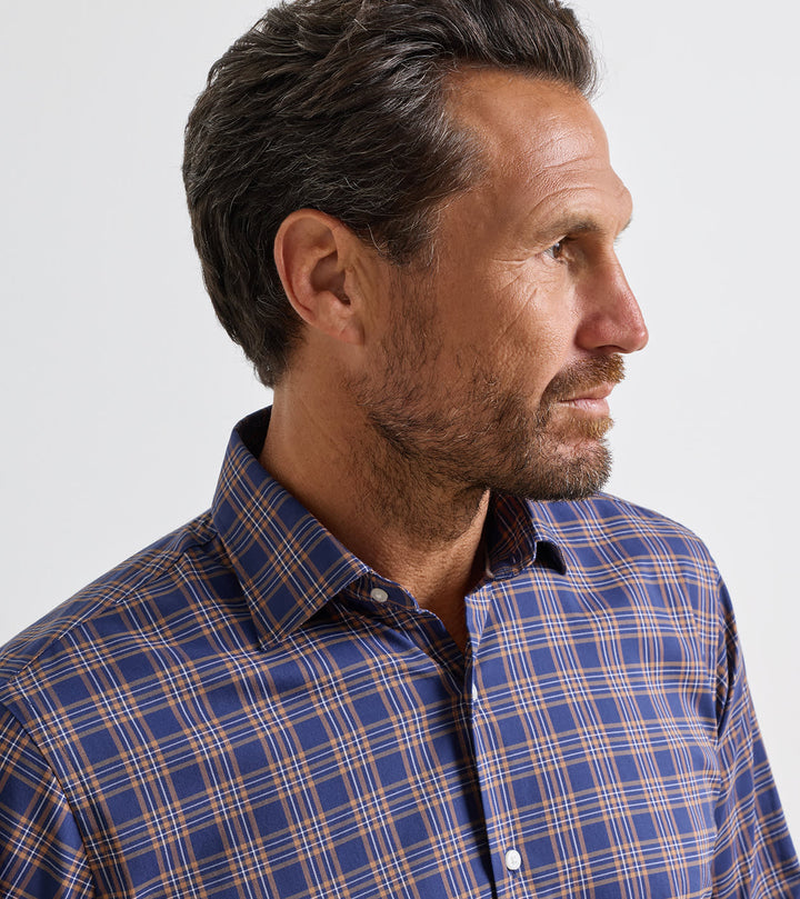 Peter Millar Richard Crown Lite Cotton-Stretch Sport Shirt: Navy