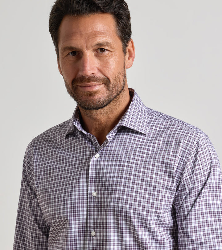 Peter Millar Atlas Crown Lite Cotton-Stretch Sport Shirt: Grapeseed