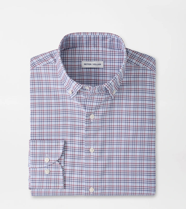 Peter Millar Wayne Performance Twill Sport Shirt: Blue Freesia