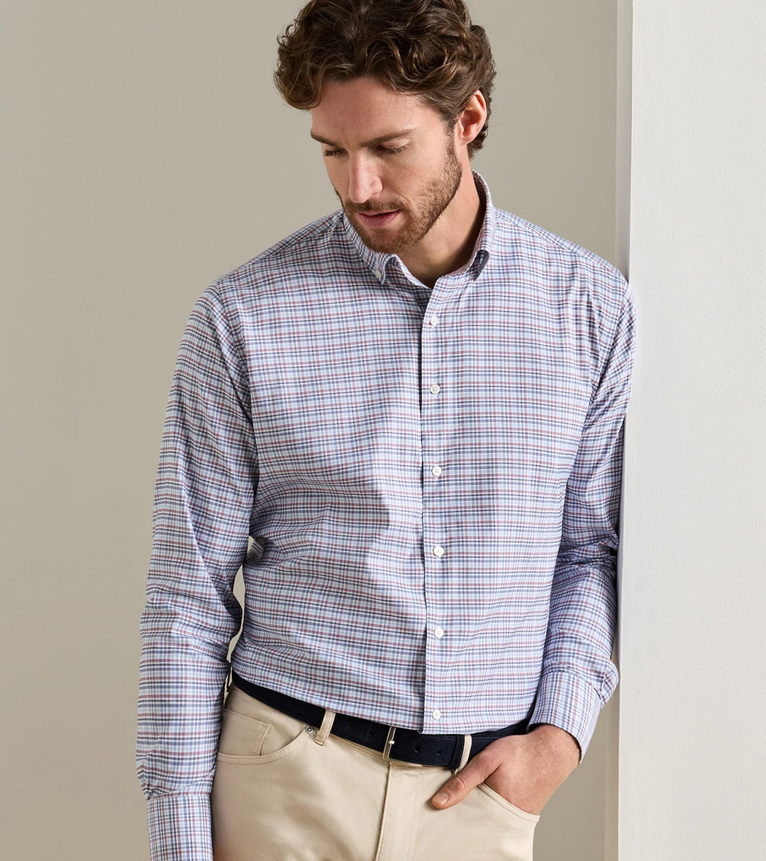 Peter Millar Wayne Performance Twill Sport Shirt: Blue Freesia