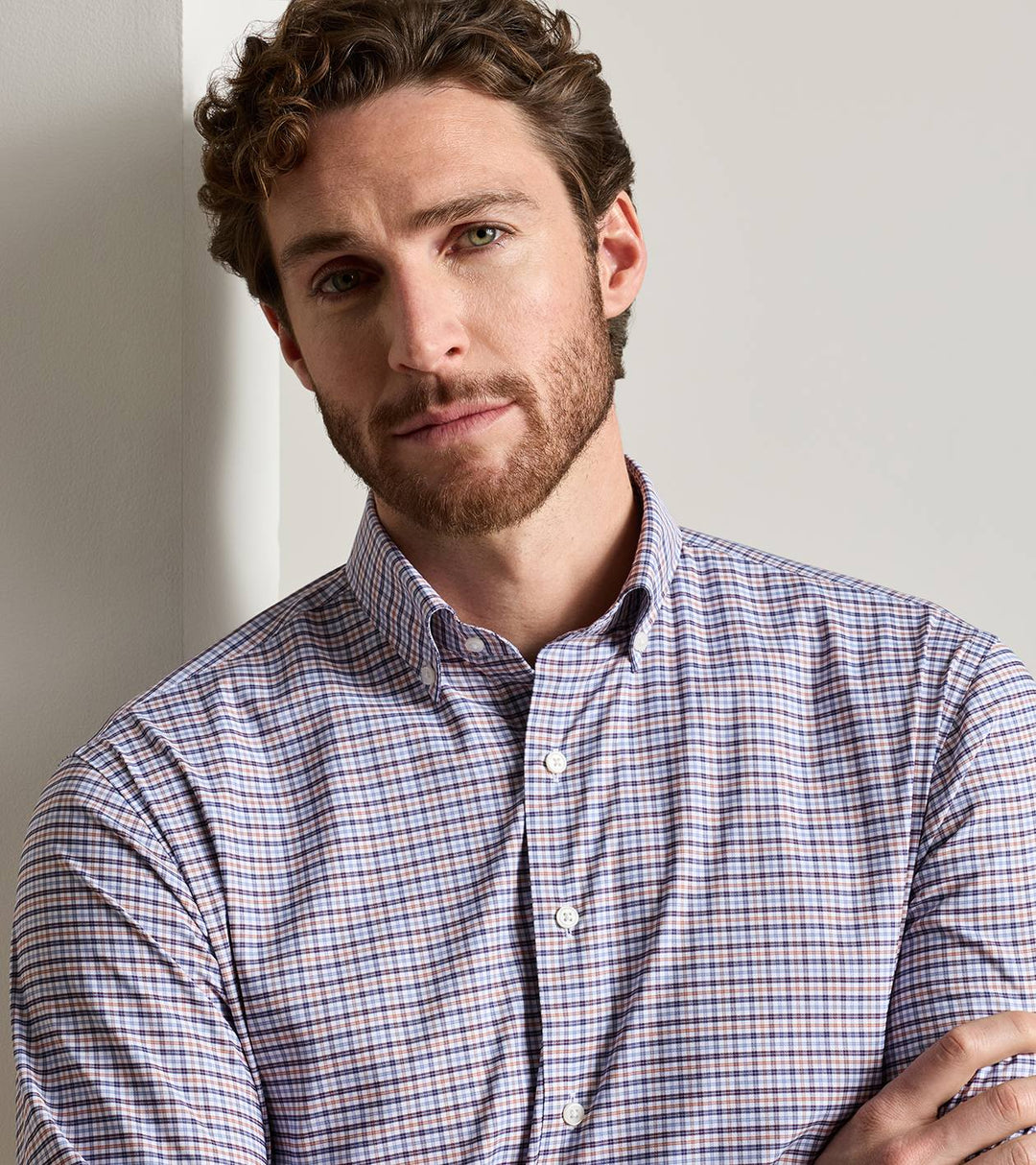Peter Millar Wayne Performance Twill Sport Shirt: Navy
