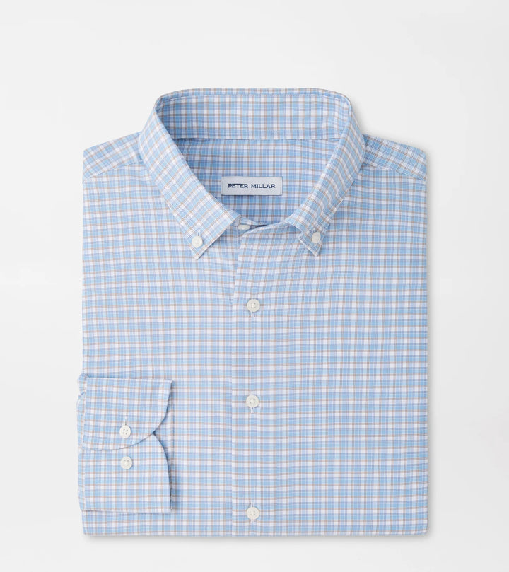 Peter Millar Charles Performance Twill Sport Shirt: Cottage Blue