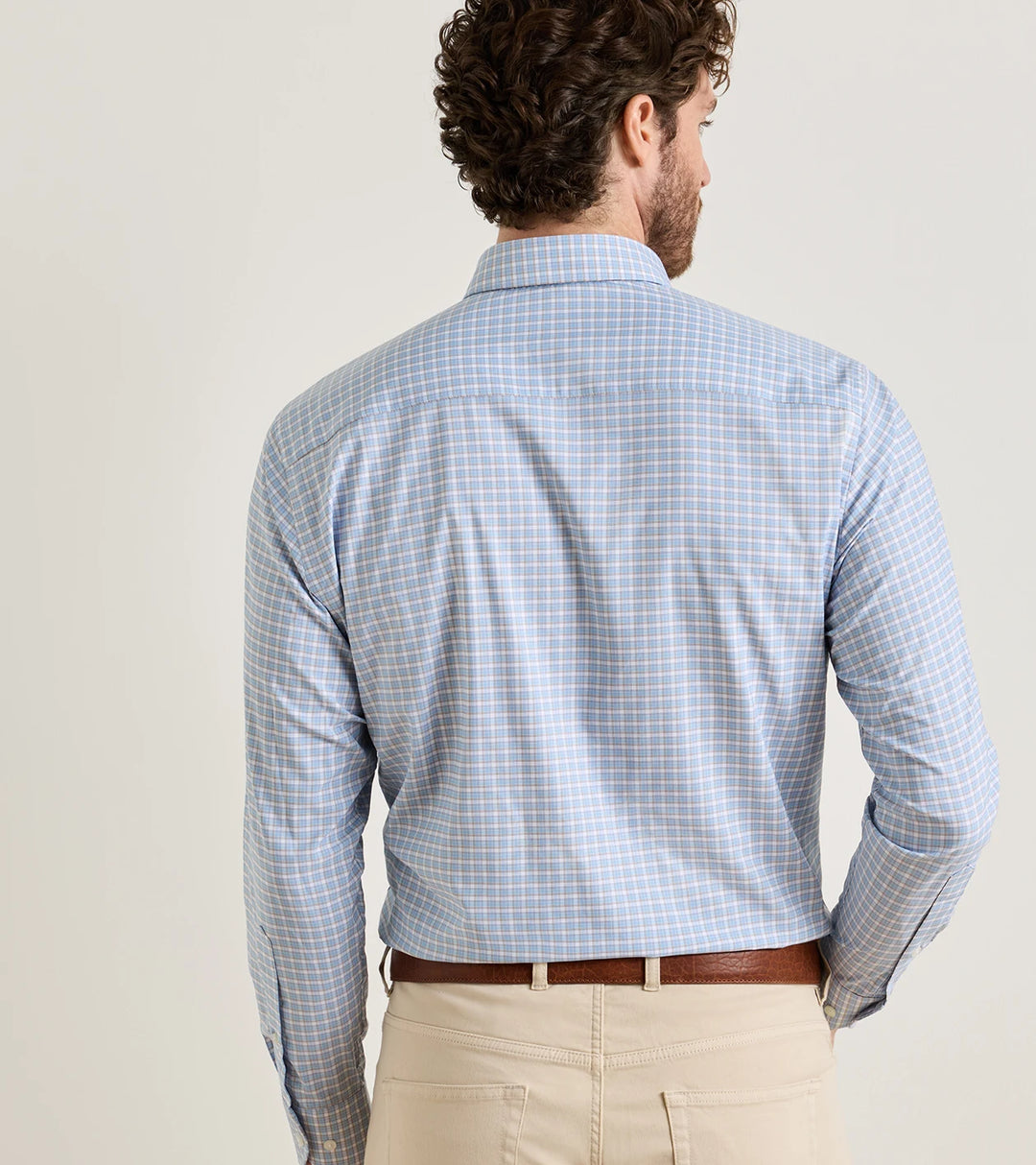 Peter Millar Charles Performance Twill Sport Shirt: Cottage Blue