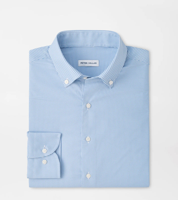 Peter Millar Leo Performance Twill Sport Shirt: Blue Freesia