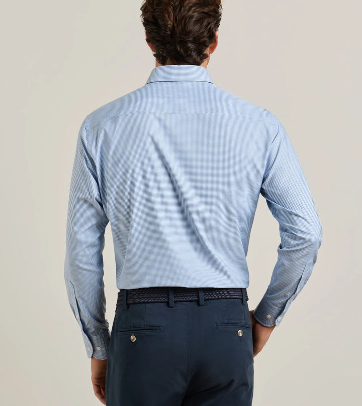 Peter Millar Leo Performance Twill Sport Shirt: Blue Freesia
