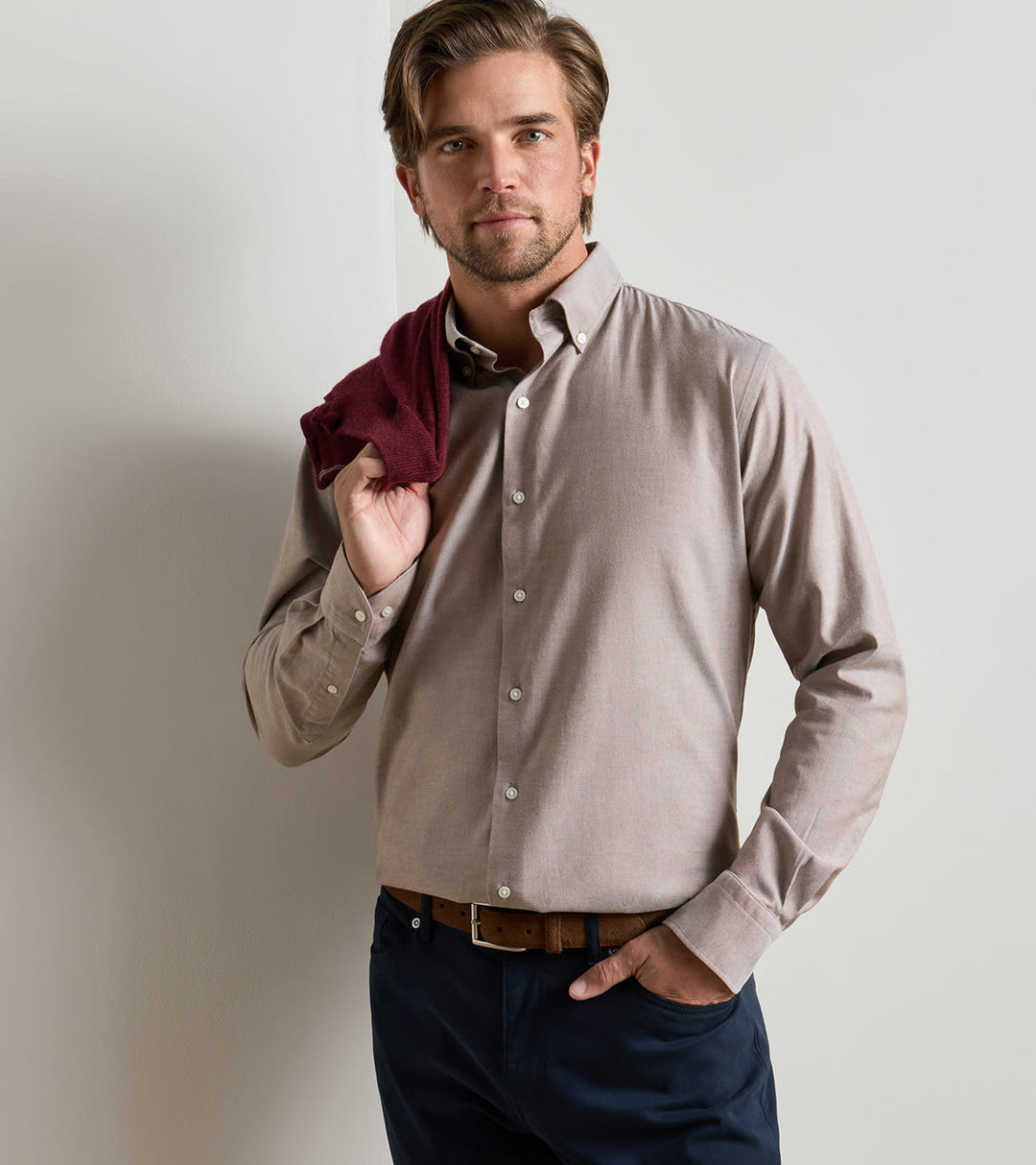 Peter Millar Americana Oxford Sport Shirt: French Press