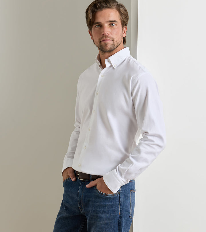 Peter Millar Americana Oxford Sport Shirt: White