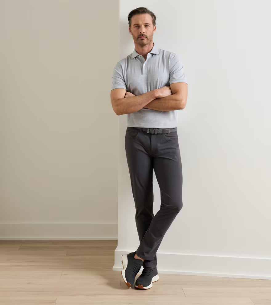 Peter Millar Bingham Performance Five-Pocket Pant: Iridium